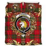 Stewart of Appin Modern Tartan Crest Bedding Set - Golden Thistle Style